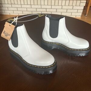 Dr. Martens White Chelsea Boots